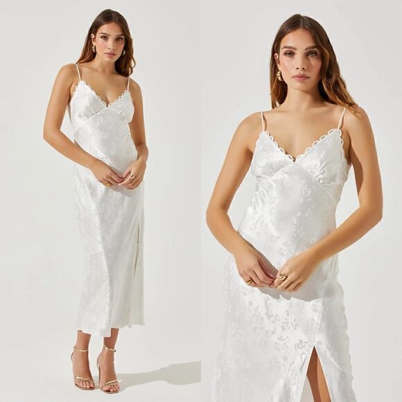 NWT ASTR The Label FLORENTINA FLORAL MIDI DRESS in white - Picture 1 of 9